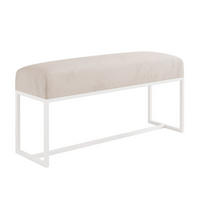 POLSTERBANK MUSE 100 cm Weiß / Creme ,Metallgestell - Creme, Metall (100/47/30cm) - Idohome