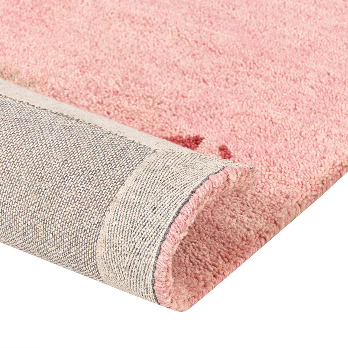 KURZFLOR-GABBEH Yulafi 200/140 cm - Pink, Textil (140/200cm) - Beliani