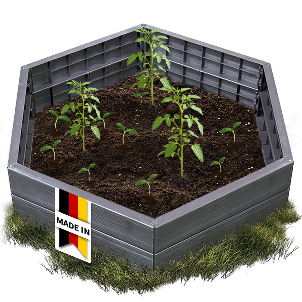 HOCHBEET-SYSTEM L, 6 Paneele inkl. Verbinder - Braun, Kunststoff (110/25/110cm) - GARANTIA