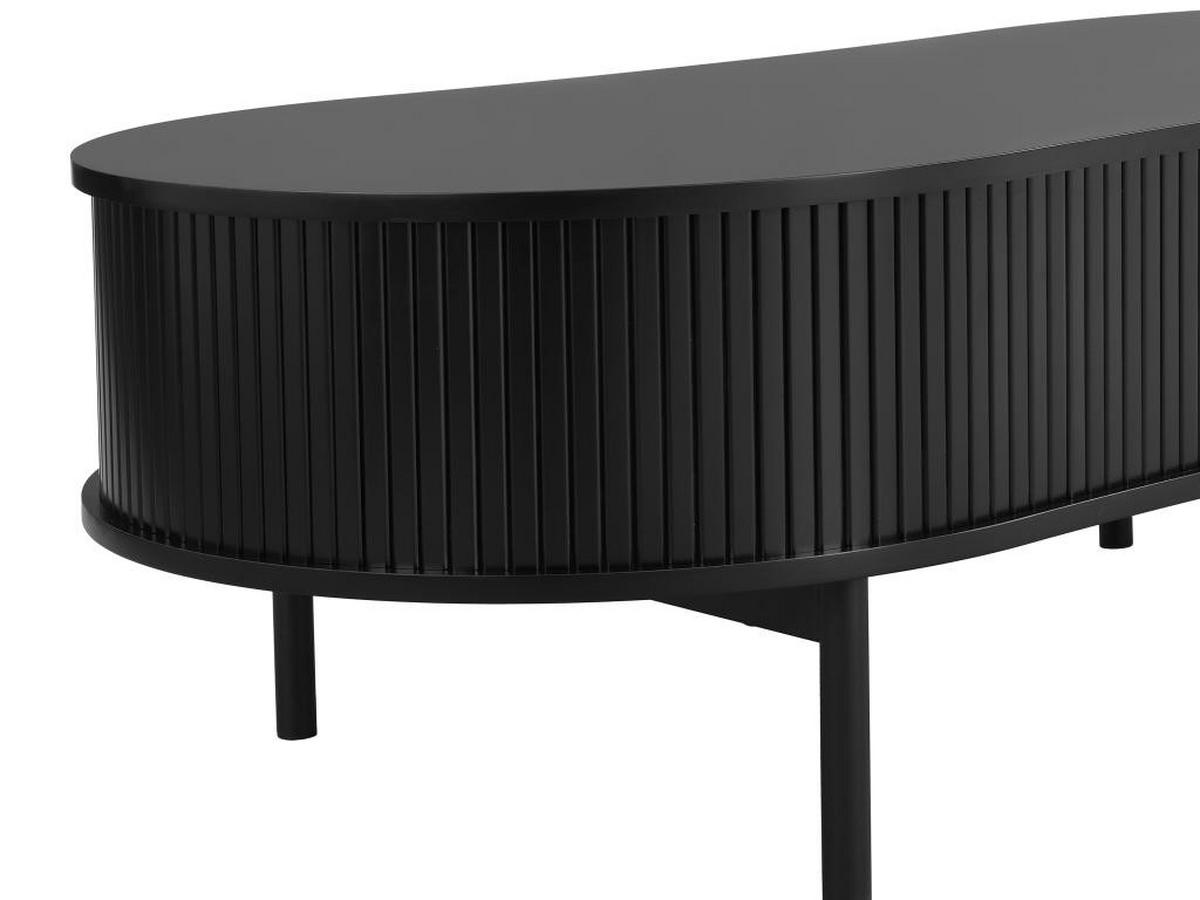 COUCHTISCH mit 2 Schiebetüren - MDF - Schwarz - SEVATO - Schwarz, Holz (120/60/40cm) - Vente-Unique