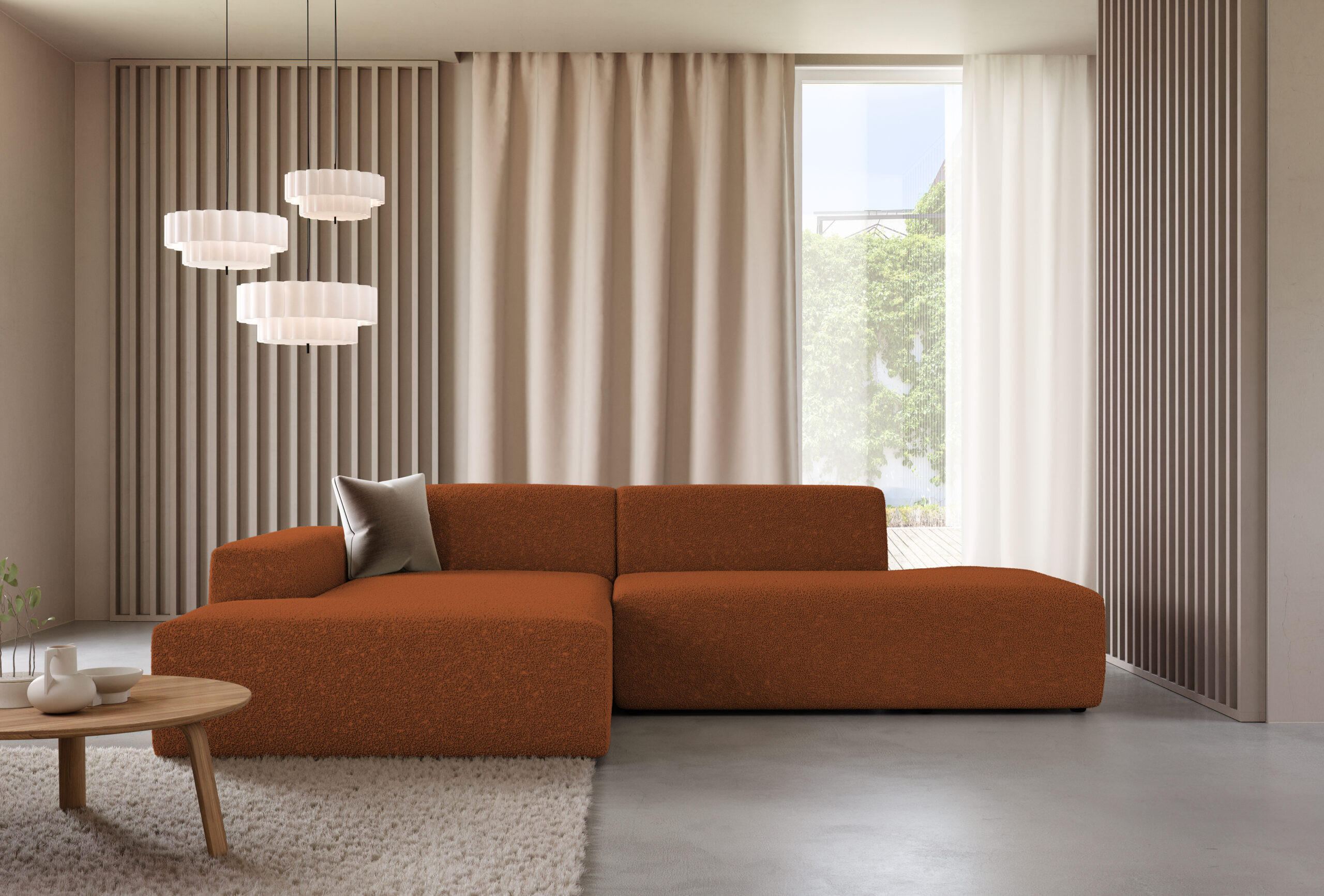 ECKSOFA Modular Premium Kupferfarben - Schwarz/Kupferfarben, Holz/Holzwerkstoff (280/190cm) - Furnisell