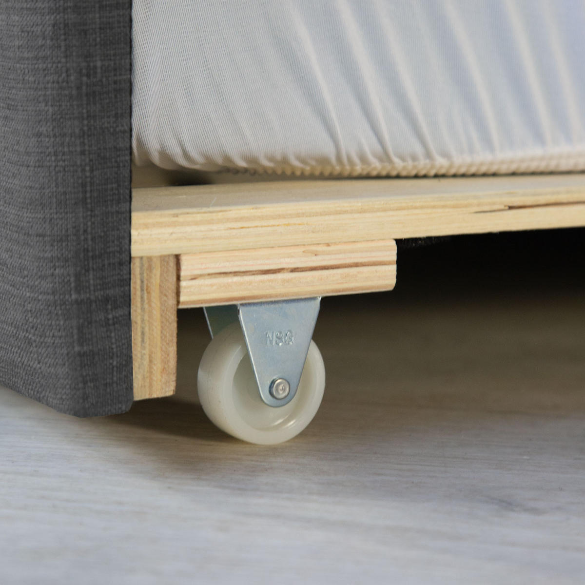 POLSTERBETT ausziehbar 140/200 cm in Grau - Grau, Textil (90/200cm) - Homestyle4u