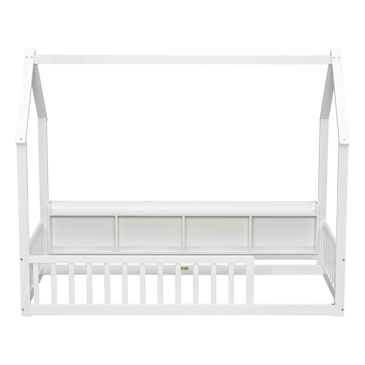 HAUSBETT 90/200 cm mit Ablagefächern, DE-41877, in Weiß - Weiß, Holz (90/200cm) - ComfortXL