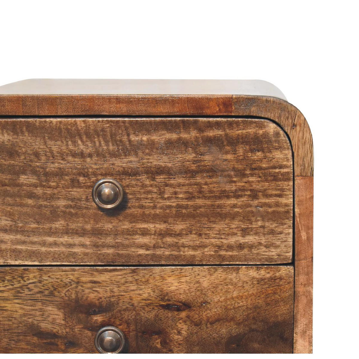 NACHTTISCH aus Massivholz - Messingfarben/Braun, Holz/Metall (30/55/30cm) - Artisan Furniture