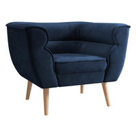 SESSEL Bal 1 - Naturfarben/Dunkelblau, Holz/Textil (82/75/74cm) - MIRJAN24