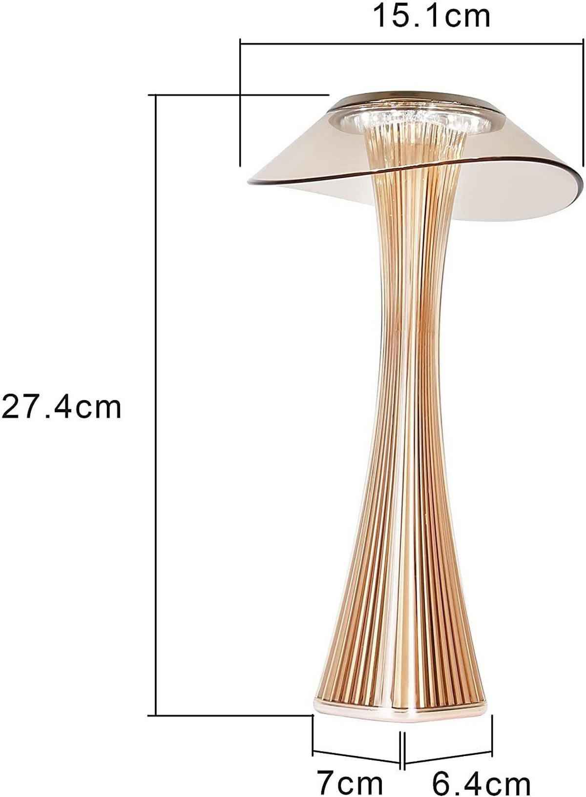 LED-TISCHLEUCHTE schlank 15.1/15.1/27.4 cm - Goldfarben, Metall (15.1/15.1/27.4cm) - Nettlife