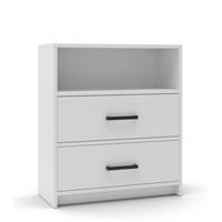 KOMMODE Weiß Modern Mit 2 Schubladen Und Ablage - Weiß, Holzwerkstoff (80/90/35cm) - Sepro Meble