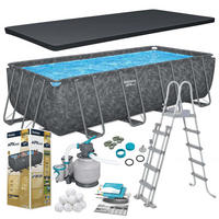 POOL SET 549 x 274 x 132 cm, 11in1 - 561KA - Blau, Textil (549/132/274cm)