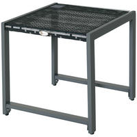 GARTENTISCH DE-06678 mit Hartglas & Polyrattan Grau - Grau, Glas/Kunststoff (50/495/50cm) - ComfortXL