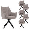 ESSZIMMERSTUHL 6-er Set Ginosa hellgrau drehbar - Beige/Hellgrau, Textil/Metall (62/90/66cm) - Mr. Deko