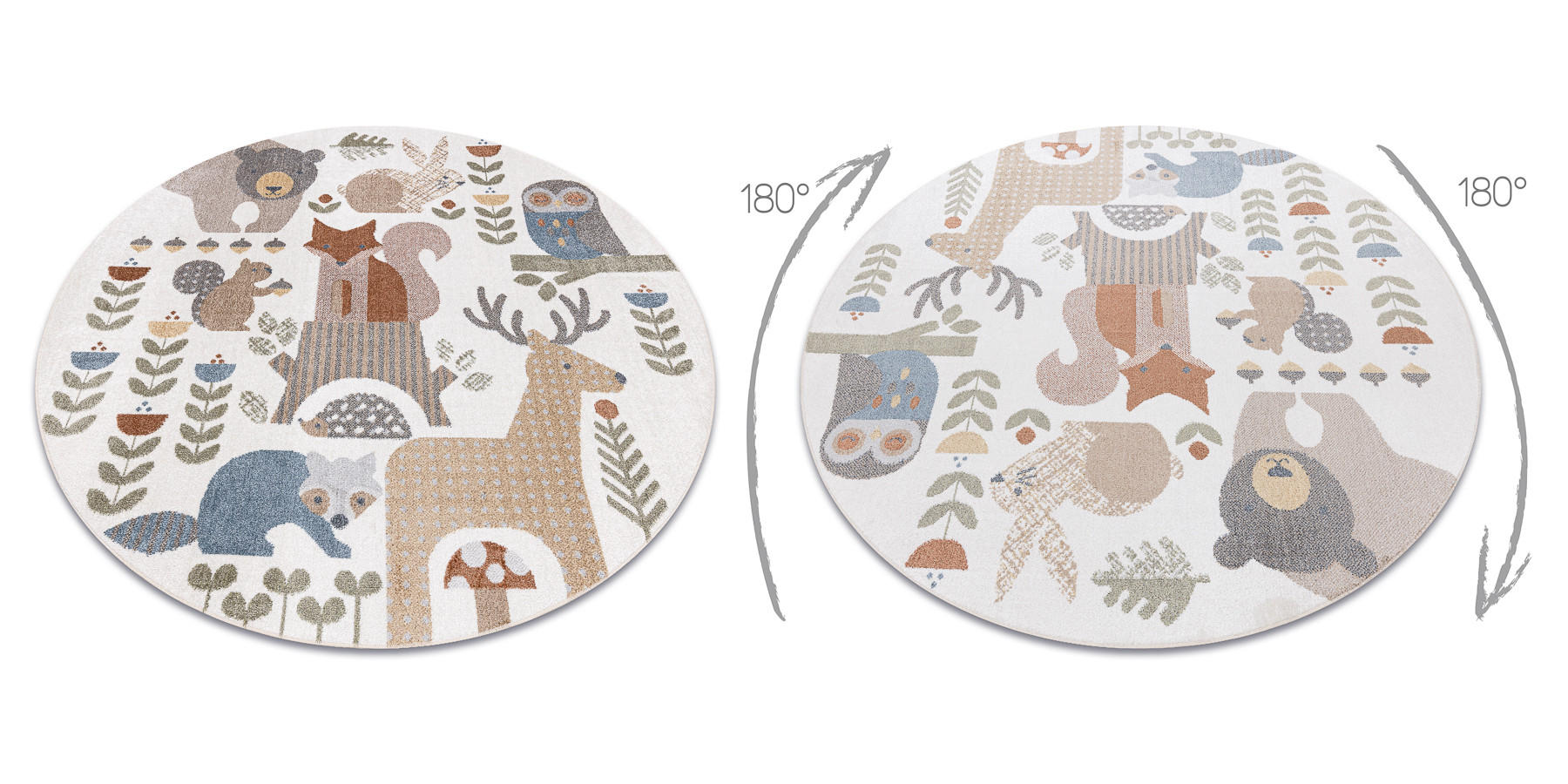 TEPPICH Bono 100 cm - Creme, Textil (100/100cm) - rugsX