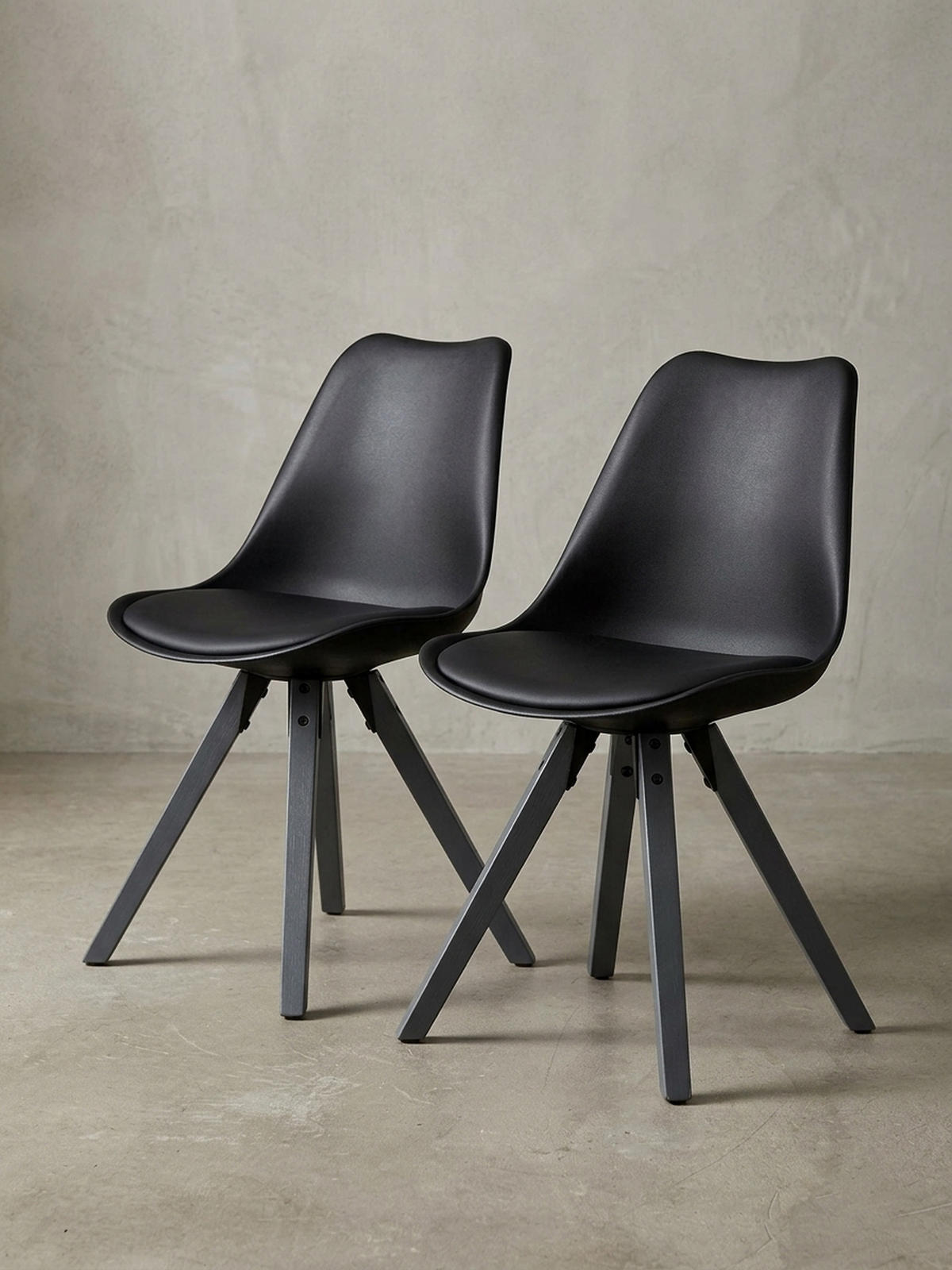 ESSZIMMERSTUHL Stoffbezug mit Holzgestell Modern gepolstert, Schwarz 49x52x87 cm - Schwarz, Holz/Kunststoff (49/87/52cm) - KADIMA DESIGN