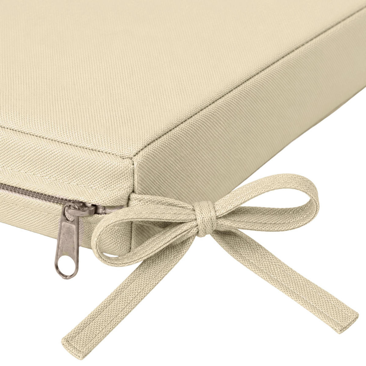 SITZKISSEN eckig 40/37/5 cm Kunststoff Creme - Creme, Kunststoff/Textil (37/40/5cm) - CLP