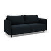 3-SITZER SOFA mit Schlaffunktion Samt Stoff Blau - Blau/Schwarz, Holz/Textil (226/90/92cm) - Makamii