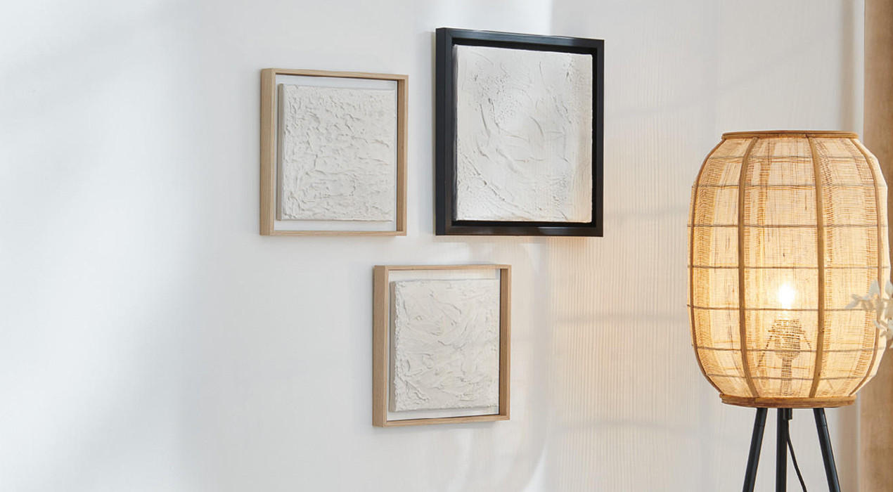 DIY-Strukturbild im Schattenfugenrahmen