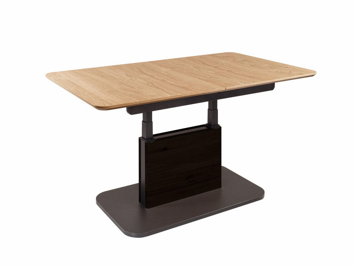 COUCHTISCH höhenverstellbar und ausziehbar Cita 120x54x70 Wildeiche - Wildeiche/Schwarz, Holz (120/70/70cm) - 58aufmkessel