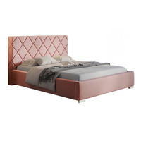 POLSTERBETT 160x200 Aron, Lattenrost, Samtstoff Rosa - Pink, Holz/Textil (160/200cm) - Emporius