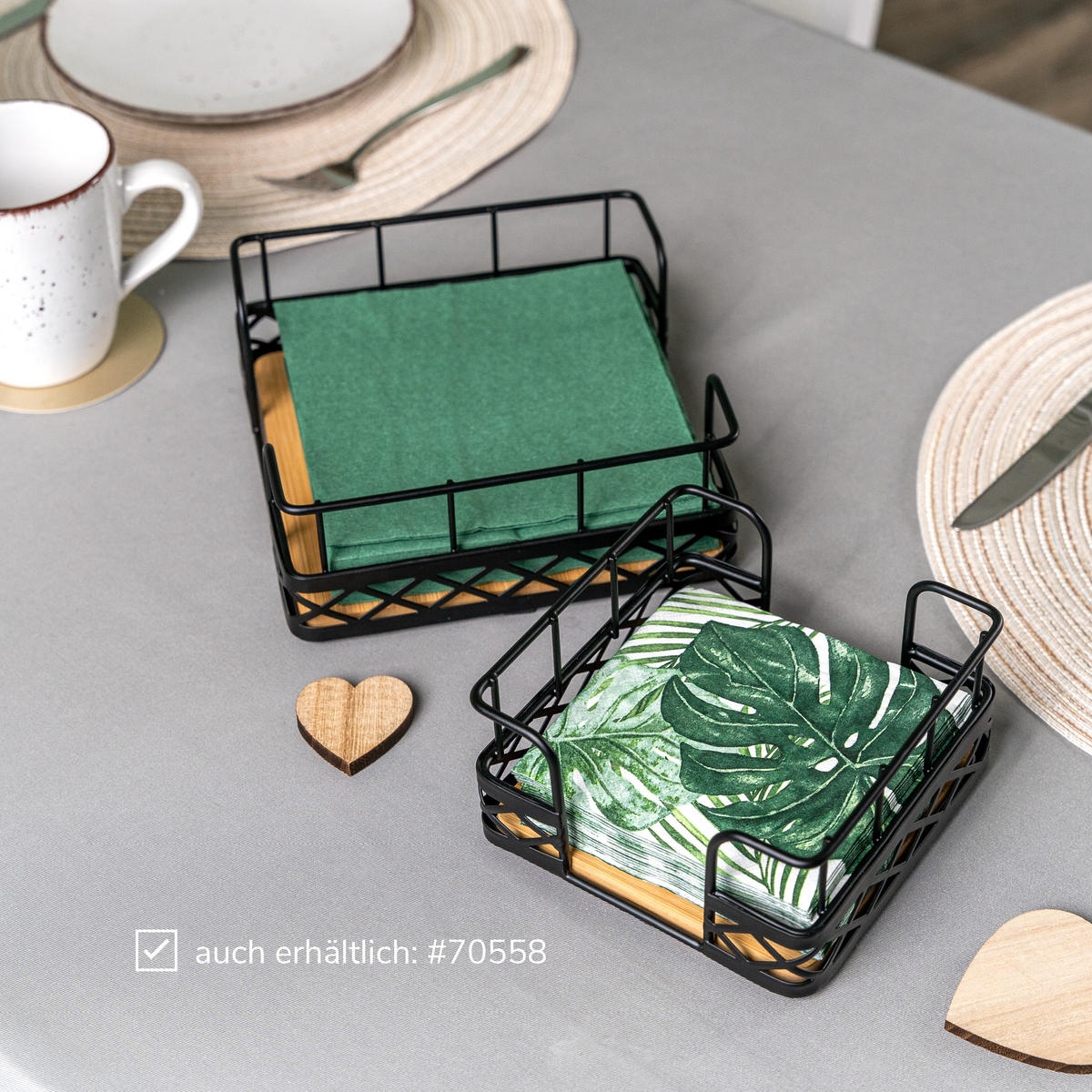 SERVIETTENHALTER, schwarz - Schwarz, Metall (19/19cm) - bremermann