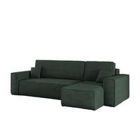 ECKSOFA Mit Schlaffunktion Und Bettkasten BEST Stoff Poso Dicker Cord Grün Rechts - Grün, Holz/Textil (244/142cm) - Kaiser Möbel