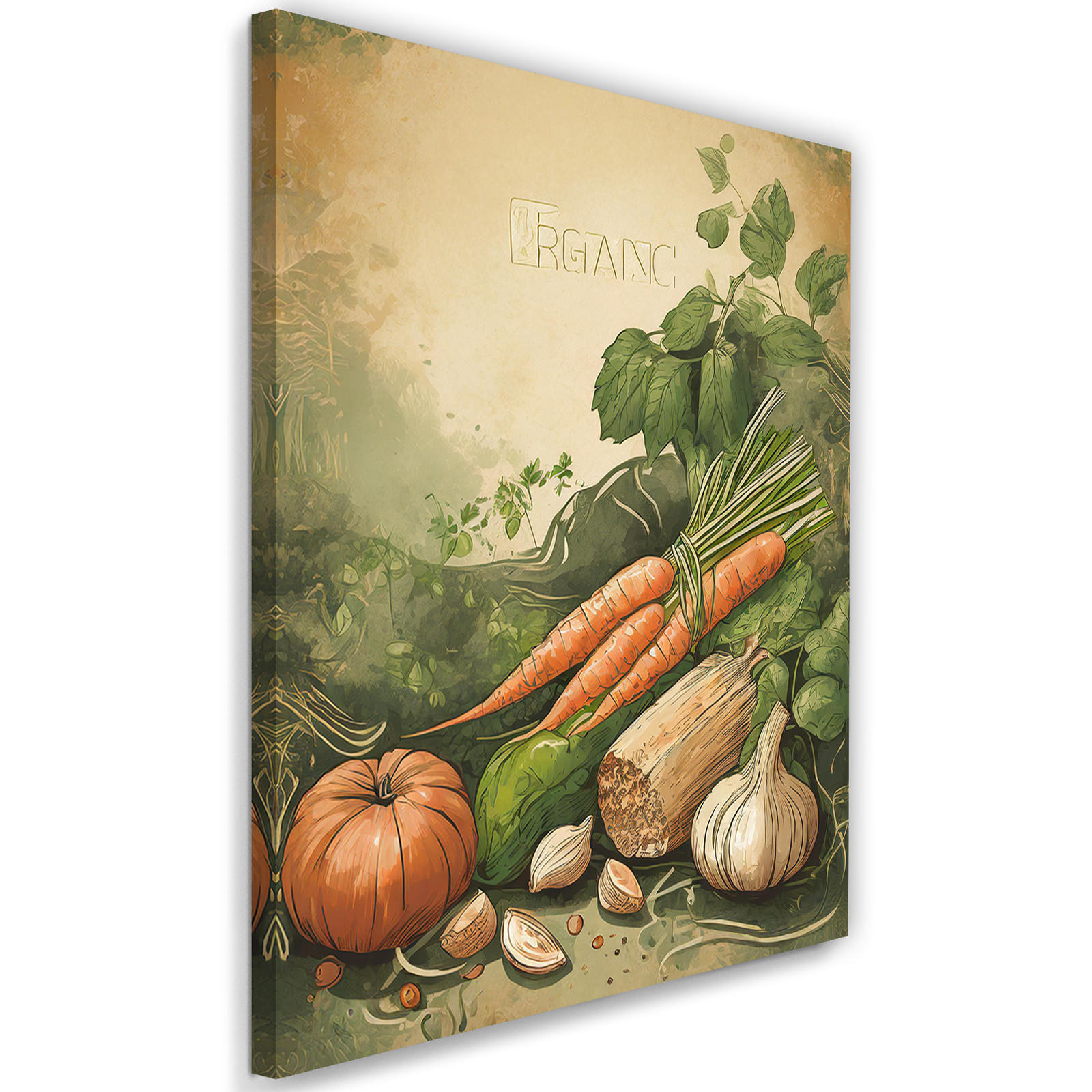 WANDBILD gemüse küche lebensmittel - Beige, Textil (40/60cm) - Feeby