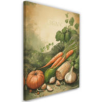 WANDBILD gemüse küche lebensmittel - Beige, Textil (40/60cm) - Feeby