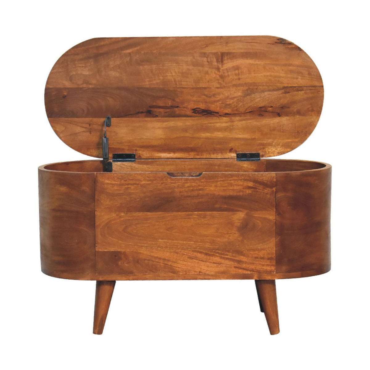 DECKENBOX Mit Deckel Offen Braun - Messingfarben/Braun, Mangoholz/Holz (80/45/35cm) - Artisan Furniture