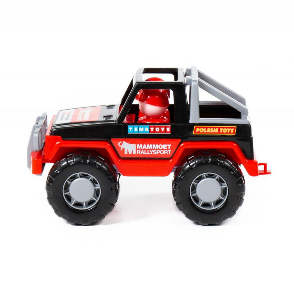 SPIELZEUGAUTO Spielzeug-Jeep 64325 rot 23,5 cm lang, zwei Figuren, bewegliche Räder, ab 12 Monaten, Jeep - Rot, Kunststoff (14/13/23cm) - Polesie