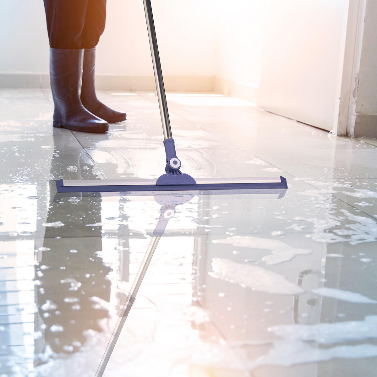 VODNI brisalec - srebrne barve, kovina/umetna masa (52/135/3.5cm) - Relaxdays