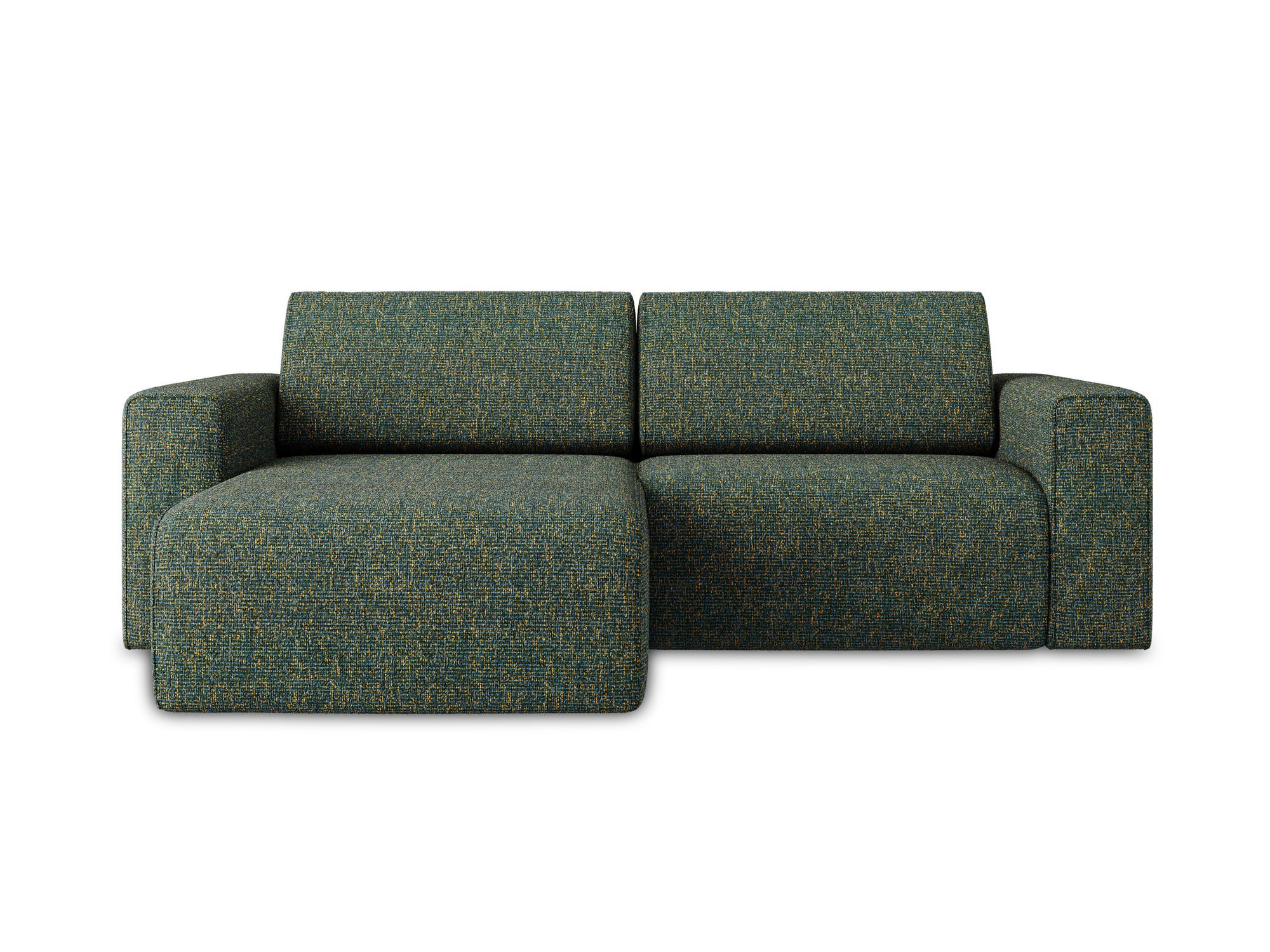 ECKSOFA Links Strukturstoff Stoff Grün - Blau/Schwarz, Kunststoff/Textil (167/224cm) - Makamii