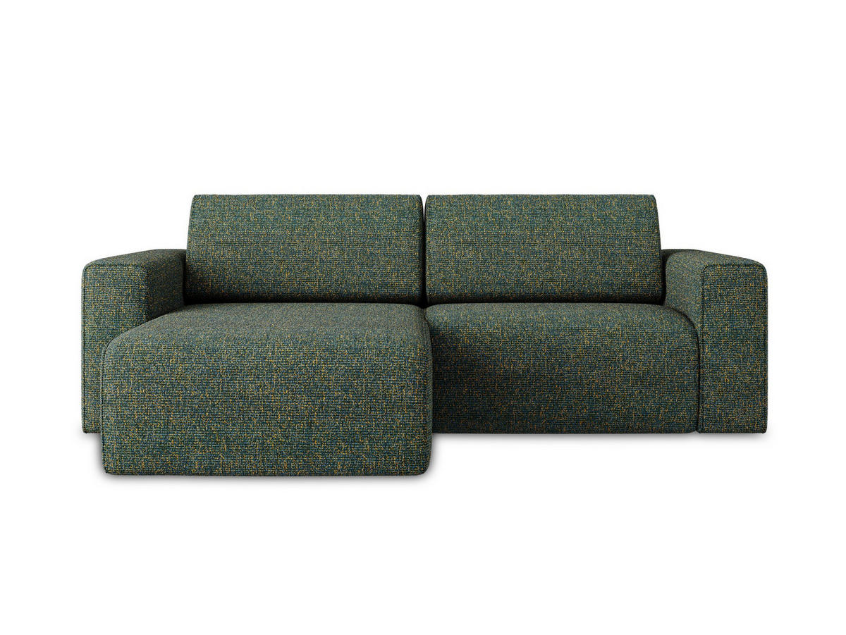 ECKSOFA Links Strukturstoff Stoff Grün - Blau/Schwarz, Kunststoff/Textil (167/224cm) - Makamii