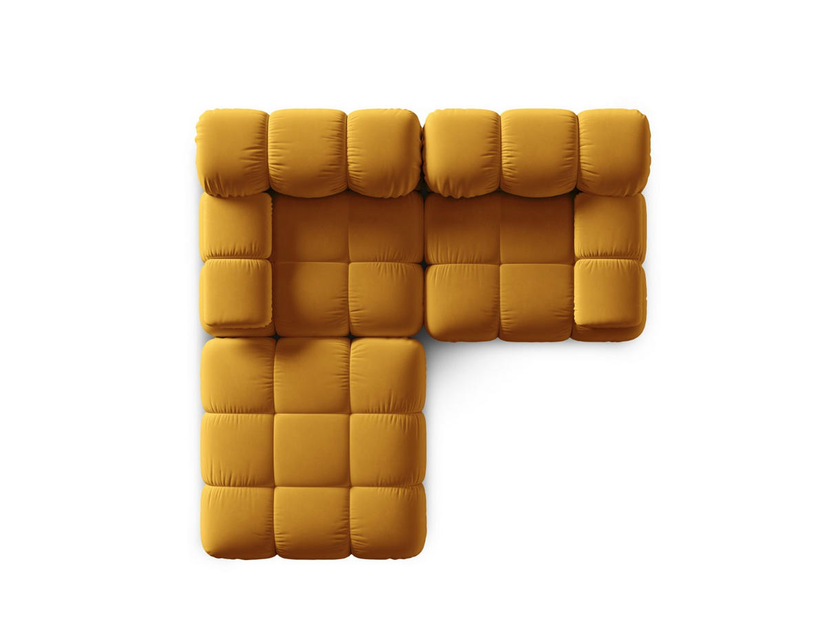 MODULARES-SOFA Bellis aus Samt gelb 3 Sitzplätze - Gelb, Textil (188/63/188cm) - Micadoni