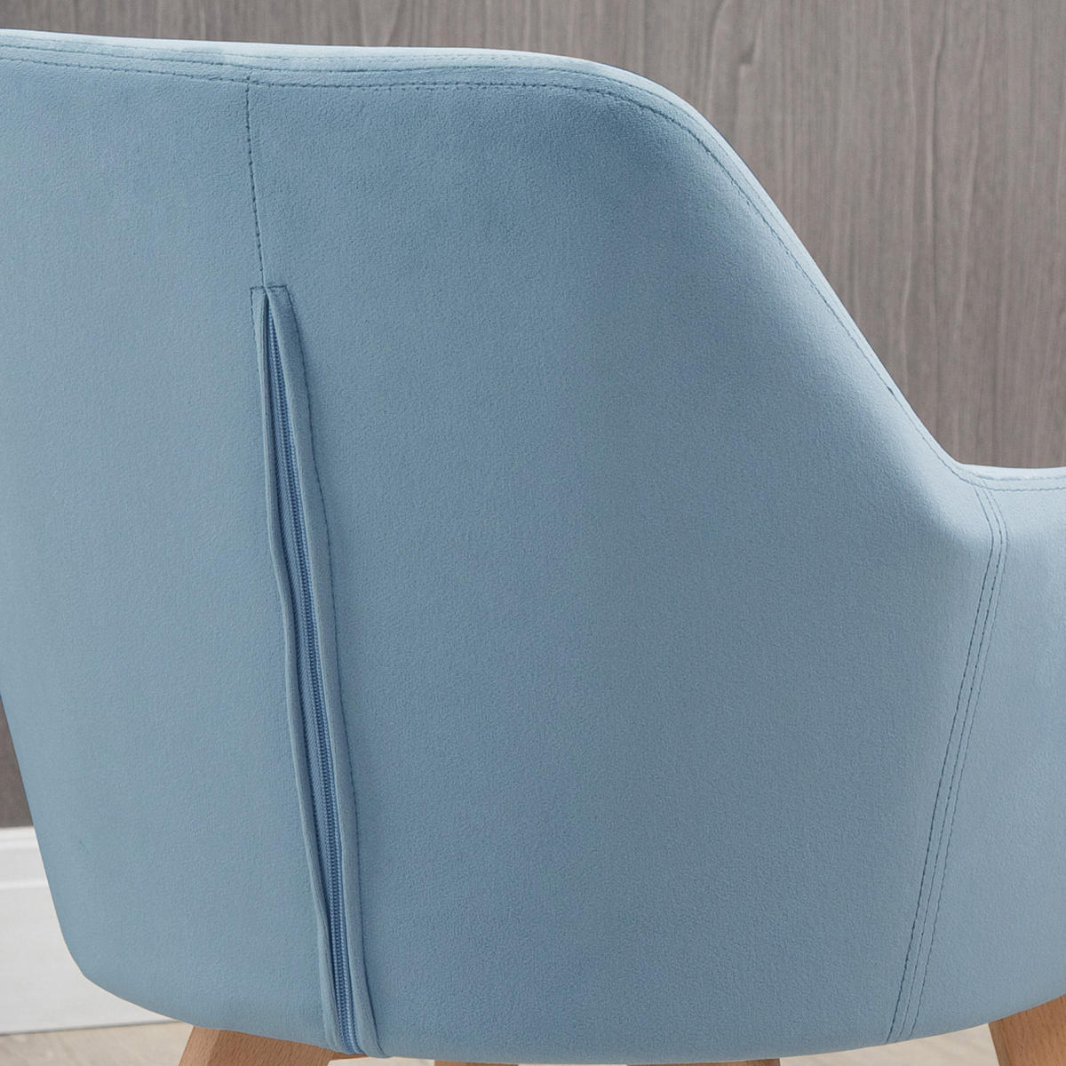 ESSZIMMERSTÜHLE 2er-Set DE-13333 Veloursbezug & Holzfüße Blau - Blau, Holz (57/80/54cm) - ComfortXL