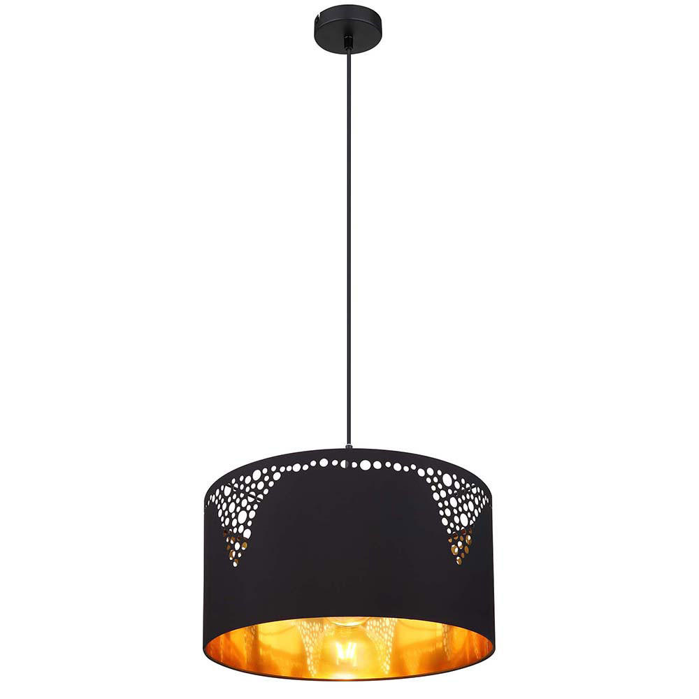 LED HÄNGELEUCHTE Metall Schwarz Gold - Schwarz, Metall (38/38/120cm) - Globo Lighting
