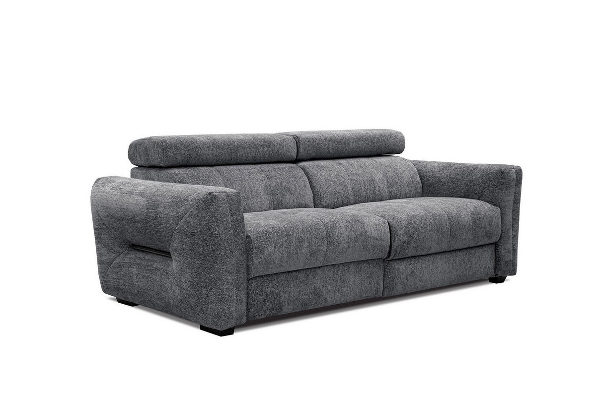 SOFA CALVERA 3-Sitzer mit 1 Relaxfunktion, graphitfarben - Graphitfarben, Holzwerkstoff/Textil (204/79/106cm) - Courtois Laville