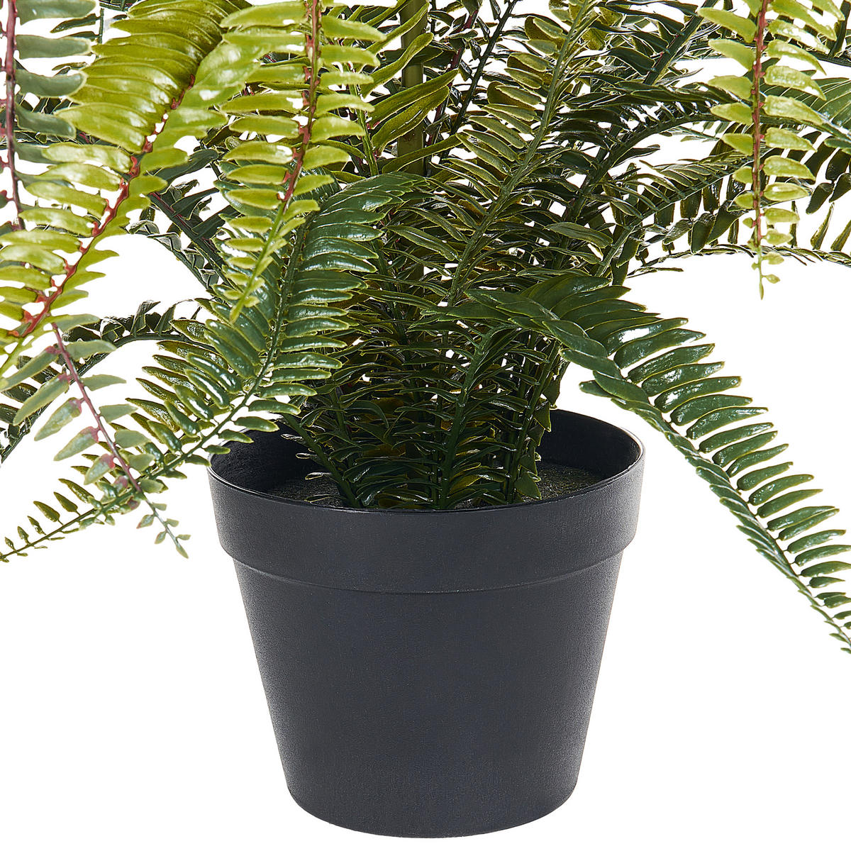 KUNSTPFLANZE im Blumentopf 105 cm Grün/Schwarz Fern Leaf Plant - Schwarz/Grün, Kunststoff (105cm) - Beliani