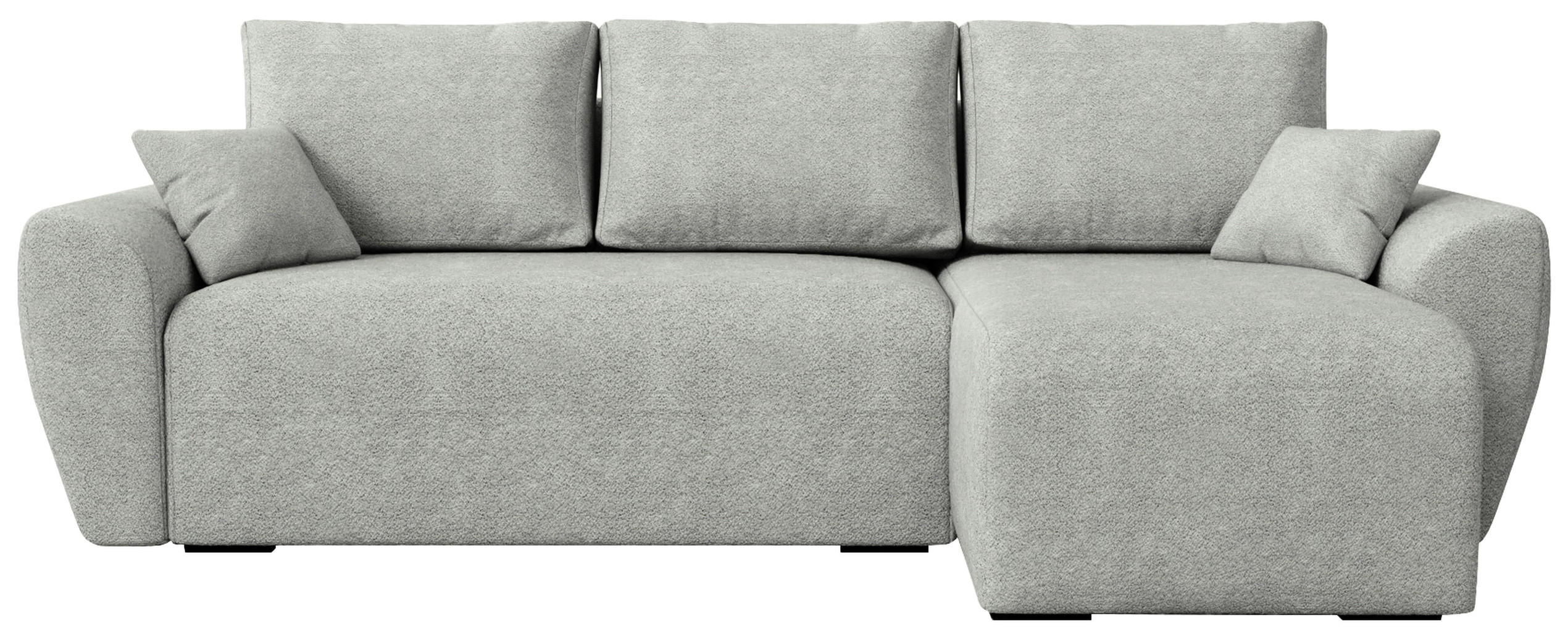ECKSOFA Rotterdam mit Schlaffunktion Grau Bouclé - Hellgrau, Textil (238/141cm) - Bromarkt
