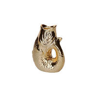KERZENHALTER Monsieur Carafon XS Fisch-Form, Steingut, Gold, H 12.7 cm - Goldfarben, Stein (7.5/14.2/11.3cm) - Gift Company