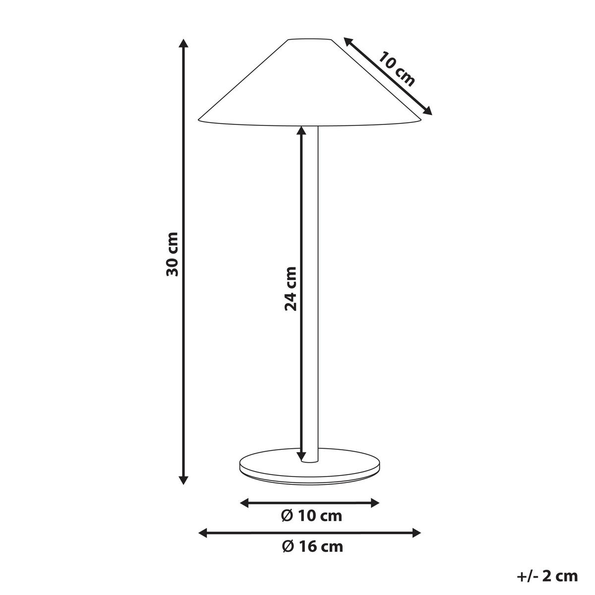 KABELLOSE LED Tischlampe mit Dimmer Metall Gold Modjo - Goldfarben, Metall (16/16/30cm) - Beliani