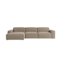 ECKSOFA Cursal L-Form, Stoff Poso, Dunkelbeige, Links - Beige, Holz (284/166cm) - Kaiser Möbel