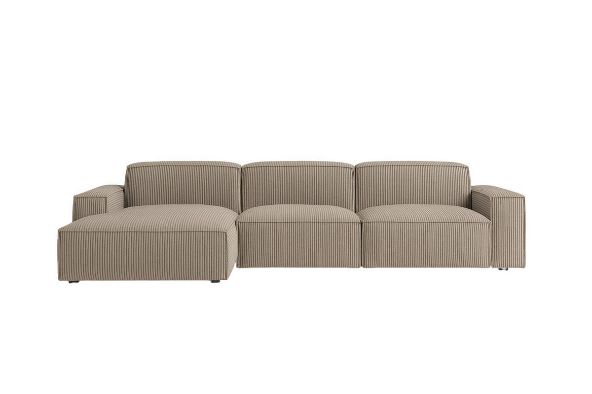 ECKSOFA Cursal L-Form, Stoff Poso, Dunkelbeige, Links - Beige, Holz (284/166cm) - Kaiser Möbel