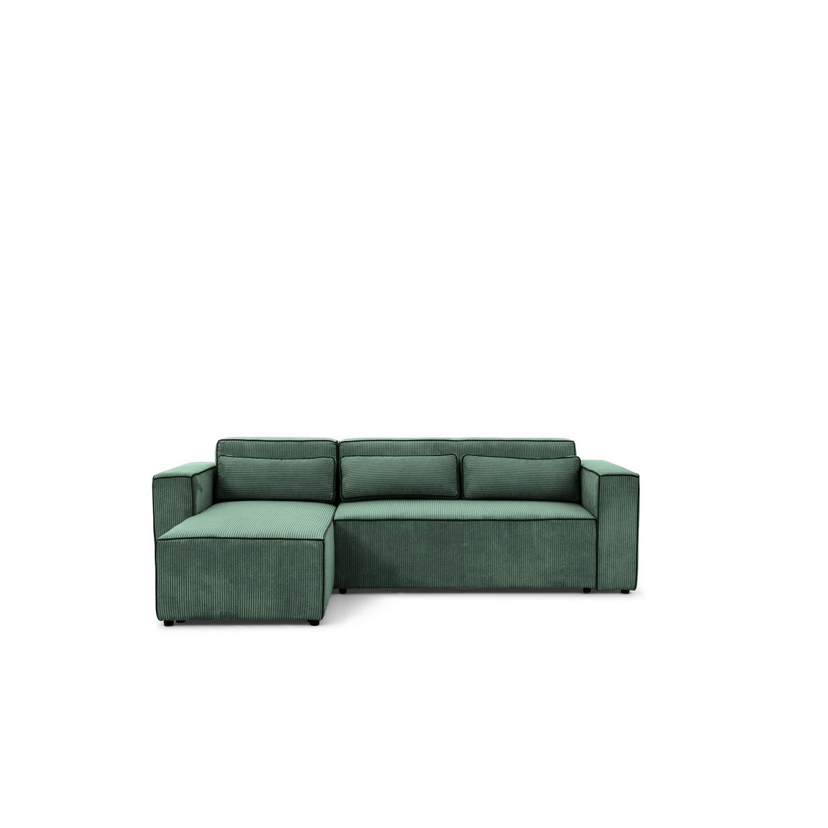 ECKSOFA Schlafsofa Waldo In Poso - Grün, Holzwerkstoff/Textil (260/173cm) - Fun Möbel