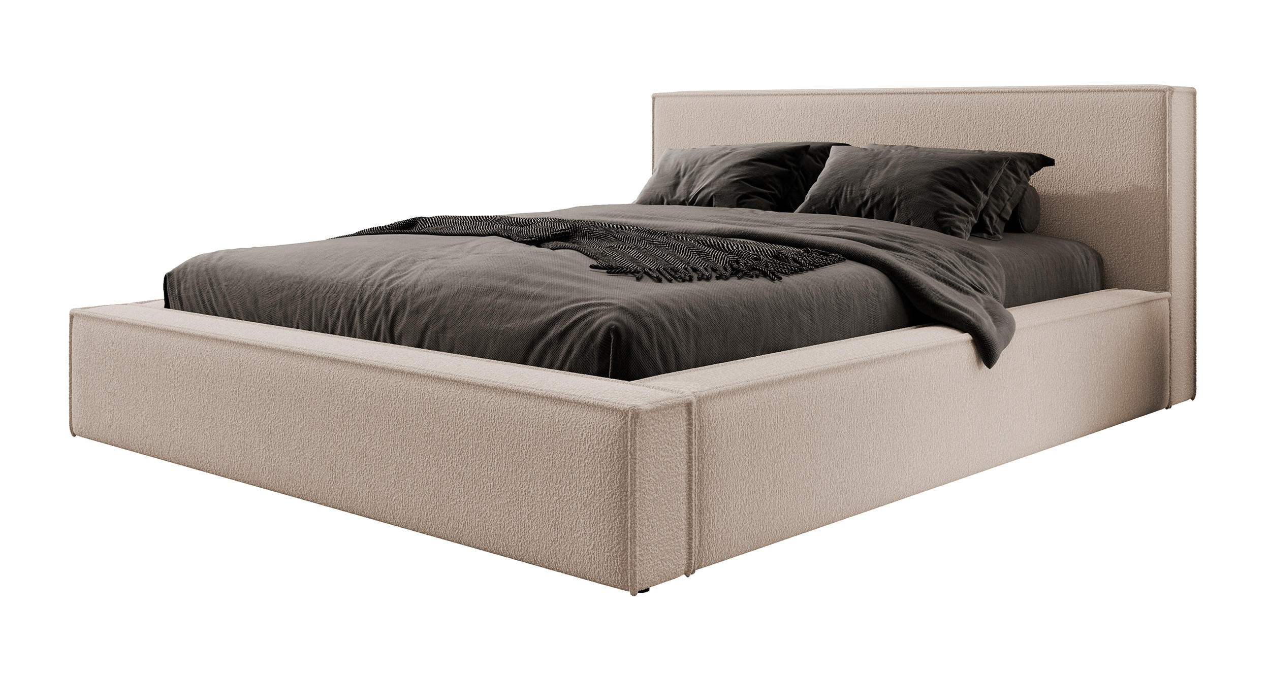 POLSTERBETT Bocalio Beige Boucle 140 cm - Beige, Textil (140/200cm) - Selsey