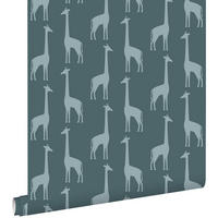 TAPETE Giraffen 53 cm x 10.05 m - Blau, Papier (53/0.1cm) - ESTAhome