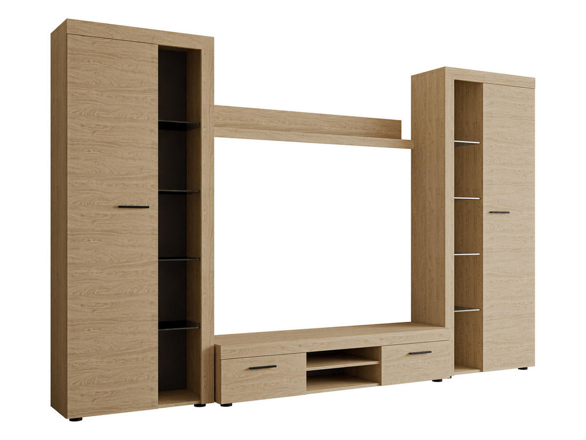 WOHNWAND Rumba XL - Eichefarben, Holzwerkstoff (300/190/40cm) - MIRJAN24