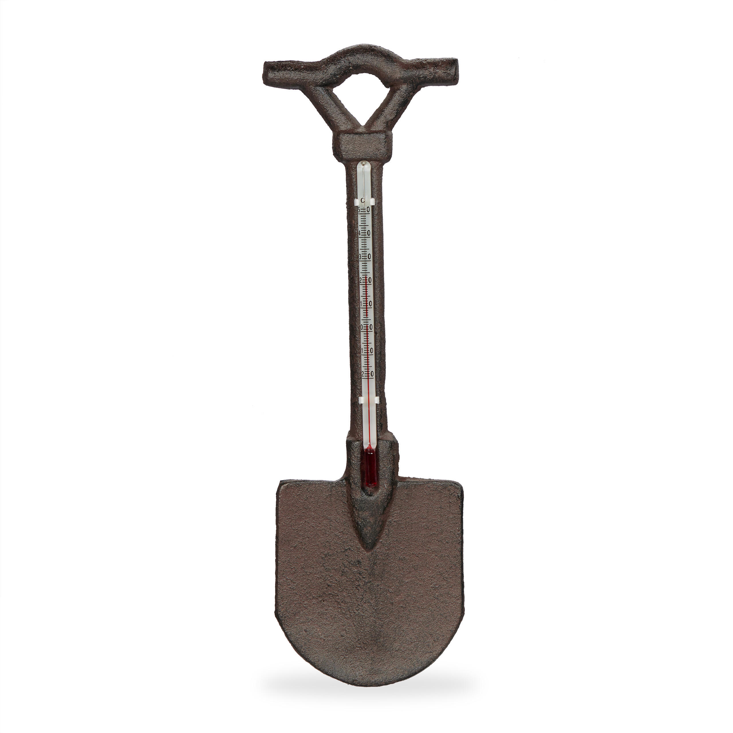 VONKAJŠÍ teplomer - tmavohnedá, kov/sklo (9/30cm) - Relaxdays