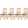 STUHL Nilo 11 (4er Set) - Graubraun/Sonoma Eiche, Holz (43/94/40cm) - Leaf Design