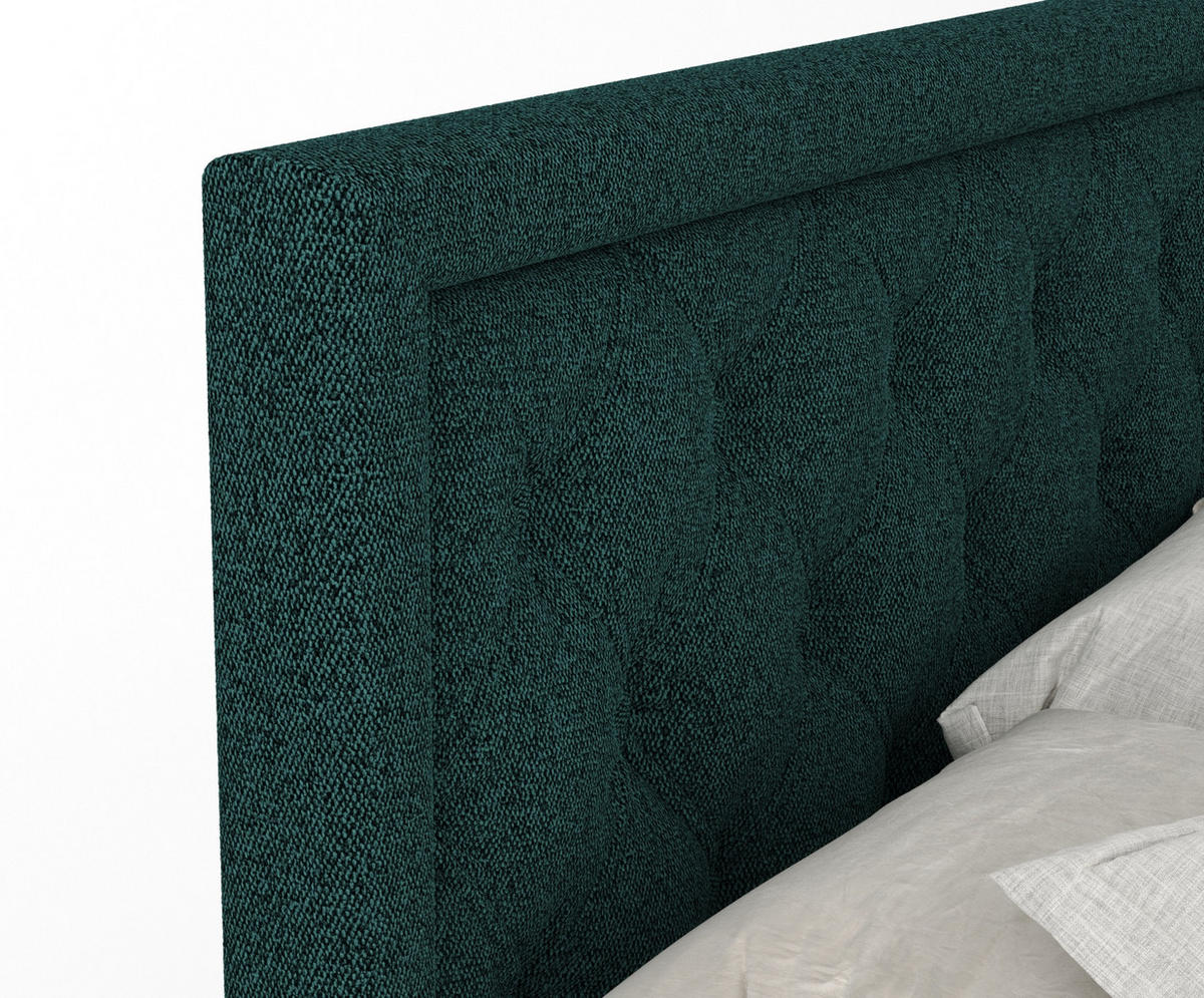 BOXSPRINGBETT Aurelia Grün 160/200 cm - Schwarz/Grün, Holz/Holzwerkstoff (160/200cm) - Maison de Reve