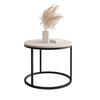 COUCHTISCH 50 cm rund Kaschmir, Schwarz Gestell - Beige, Holzwerkstoff (50/50/42cm) - Idohome