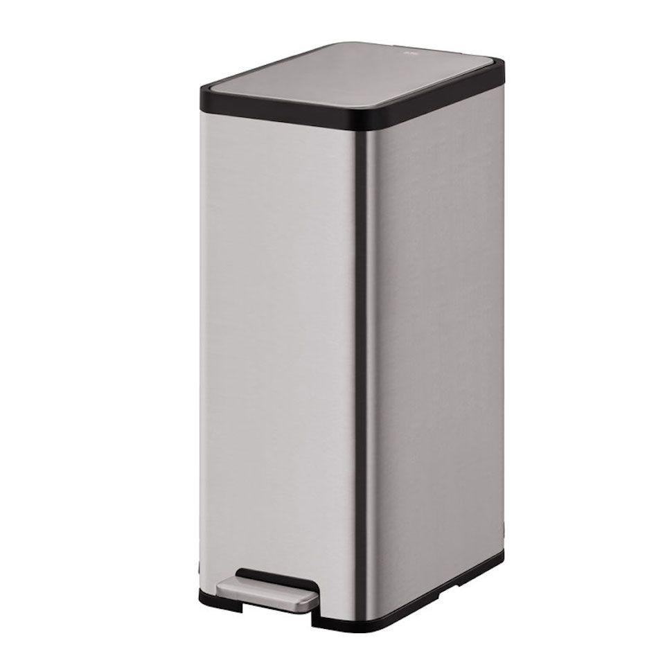 MÜLLEIMER Kompakter und Funktionaler Aus Mattgrauem Edelstahl 45 Liter 75,3 x 28,6 x 42,8 cm Silber - Silberfarben, Metall (28.6/75.3/42.8cm) - PROREGAL
