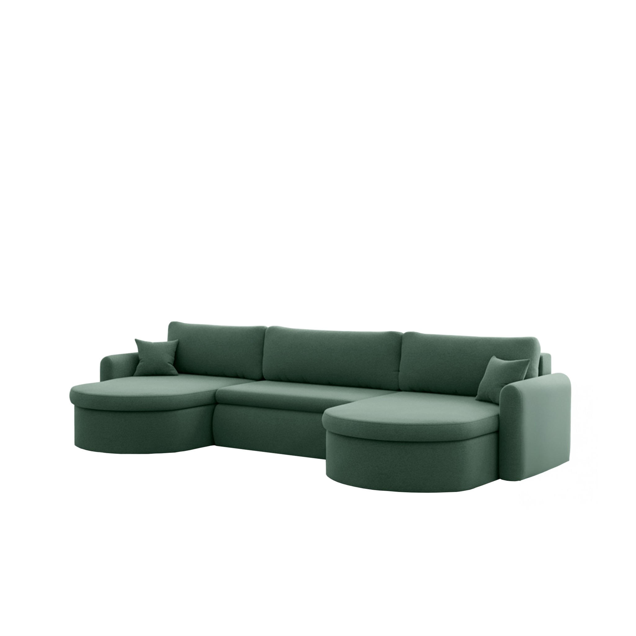 WOHNLANDSCHAFT Feliz In Faro - Grün, Holzwerkstoff/Textil (350/83/160cm) - Fun Möbel